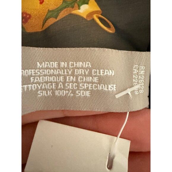 VTG Echo Silk Sheer Christmas Holiday Ornaments Scarf 11x52 Quiet Luxury NOS - Picture 7 of 12